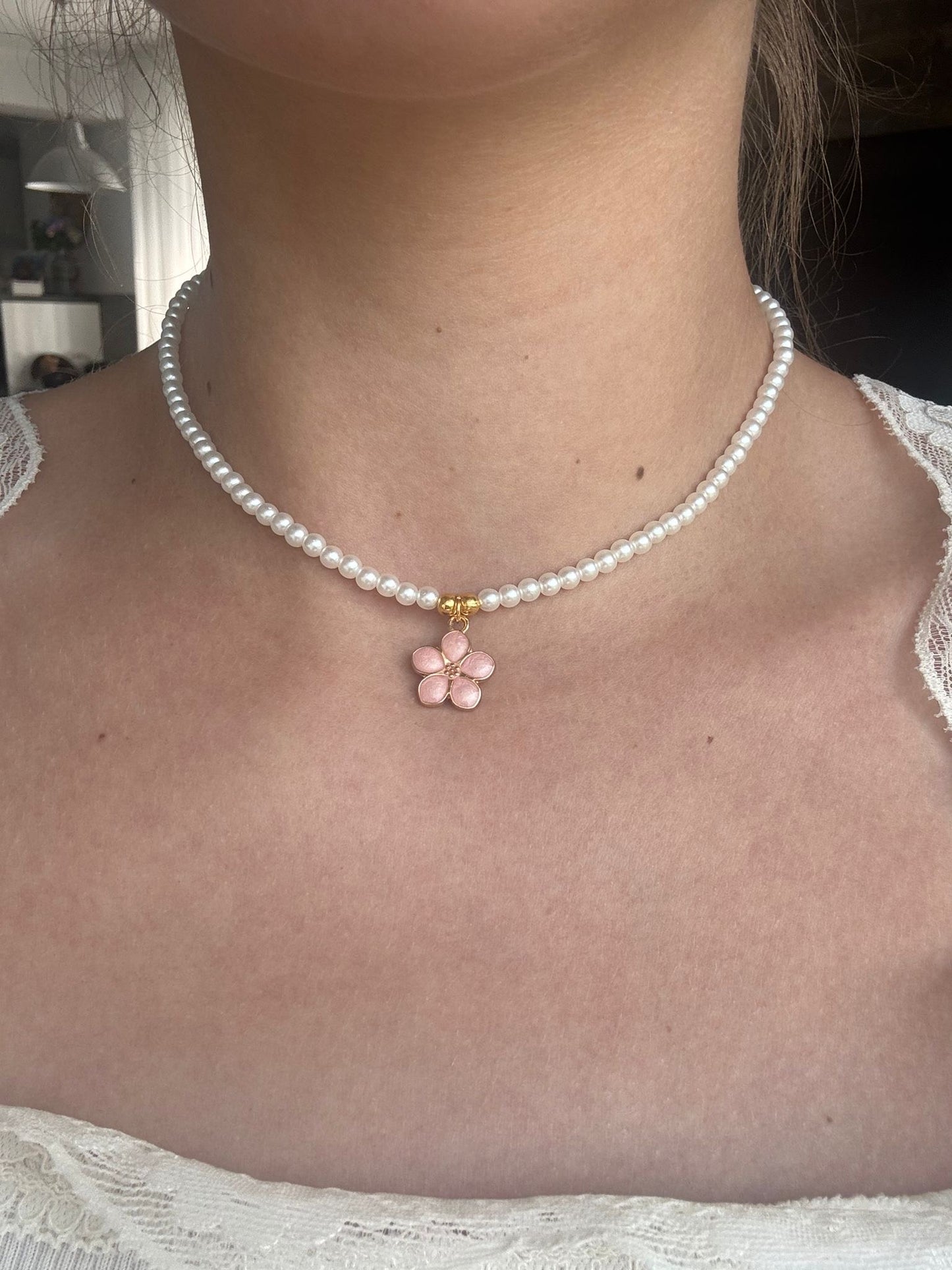 Colier Pink Flower