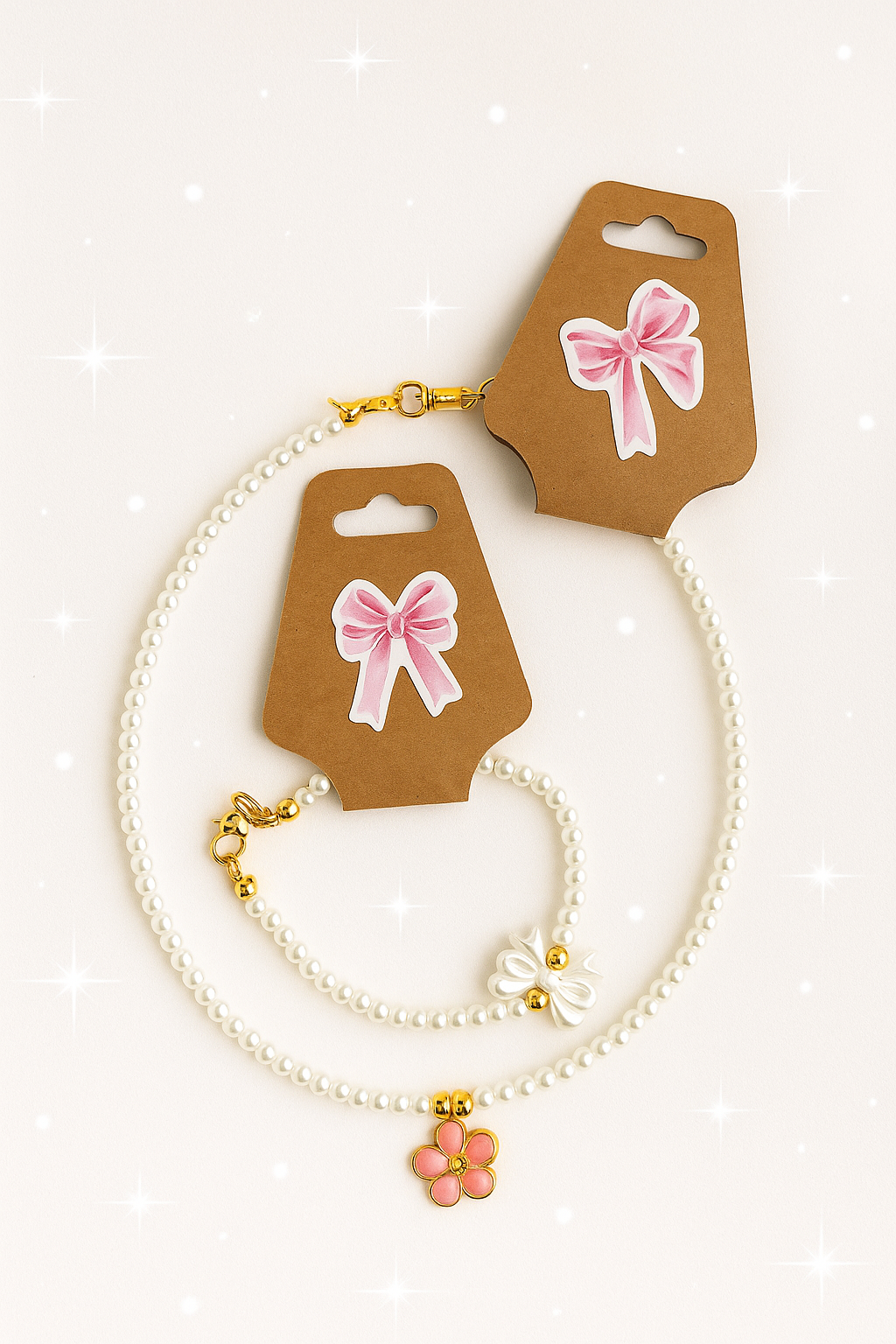 Set Colier Floare Roz+Bratara Funda